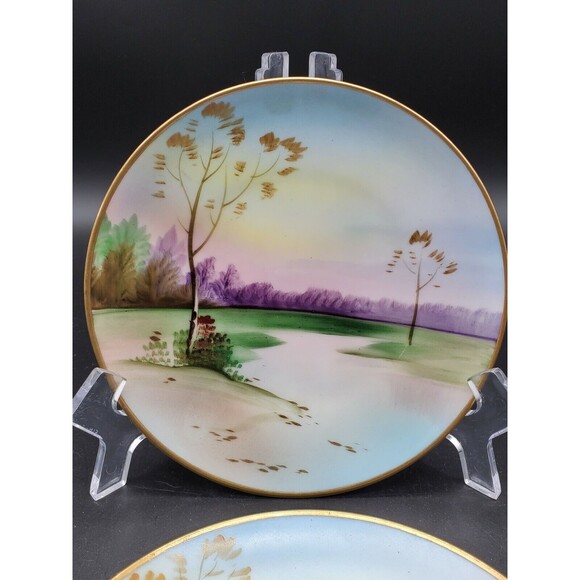 Meito China Hand Painted Decorative Japanese Plates (2) NICE Vintage Collectible - Picture 3 of 12